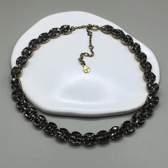 LOFT smoky crystal color sparkling collar or choker necklace dressy glam evening - Picture 1 of 5